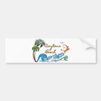 3d Palms, Waves & Sunset DAYTONA BEACH Bumper Sticker
