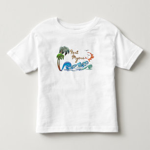 3d Palms, Waves & Sunset FORT MYERS Toddler T-Shirt