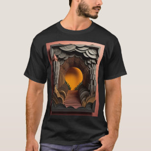 3D Paper Art Design T-shirt