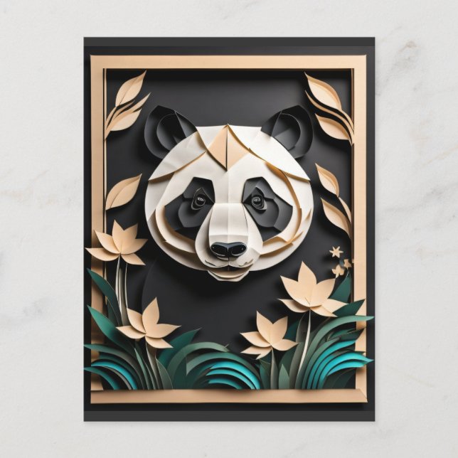 3D Paper Art Dolphin Design T-shirt  Postcard (Front)