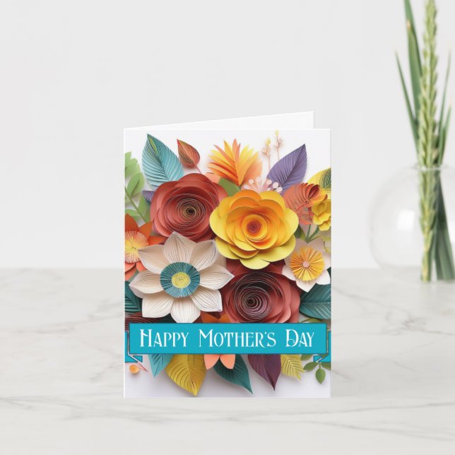 3D Paper Art Floral Mother's Day Card (Front)