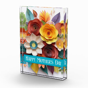 3D Paper Art Floral Mother's Day Photo Block