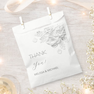3D Paper Cut Roses Wedding Thank You Favour Bags