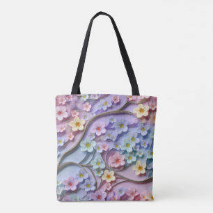 3D Paper Flower Tote Bag