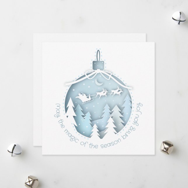 3D Papercraft Ornament Holiday Card (Front/Back In Situ)
