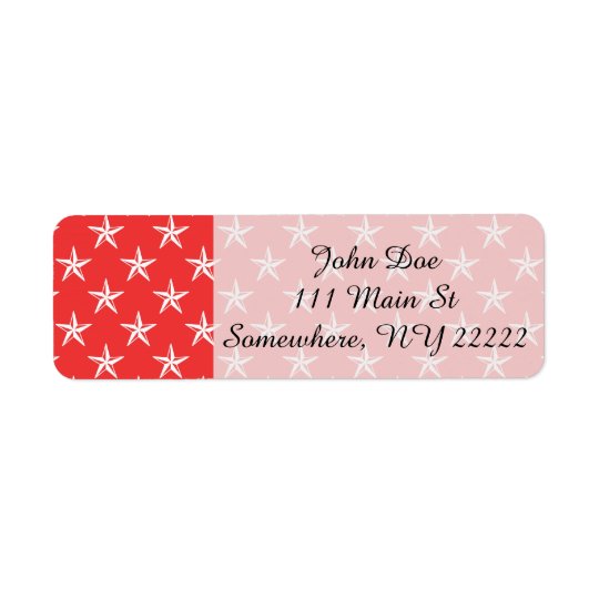 3D Patriot Stars on Red Return Address Label