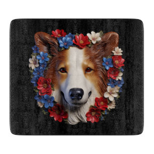 3D Patriotic Shetland Sheepdog Cutting Board