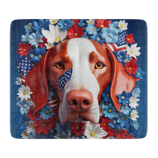 3D Patriotic Vizsla  Cutting Board (Front)