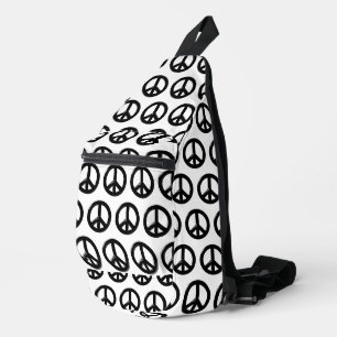 3D Peace Symbol Black Sling Bag