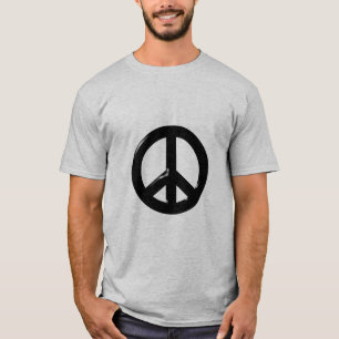 3D Peace Symbol Black T-Shirt