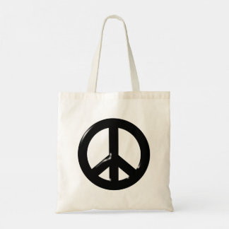 3D Peace Symbol Black Tote Bag