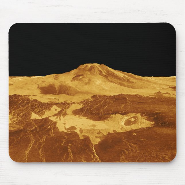 3D Perspective View of Maat Mons on Venus Mouse Mat (Front)