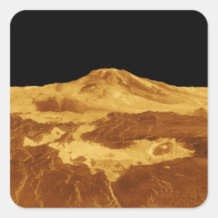 3D Perspective View of Maat Mons on Venus Square Sticker