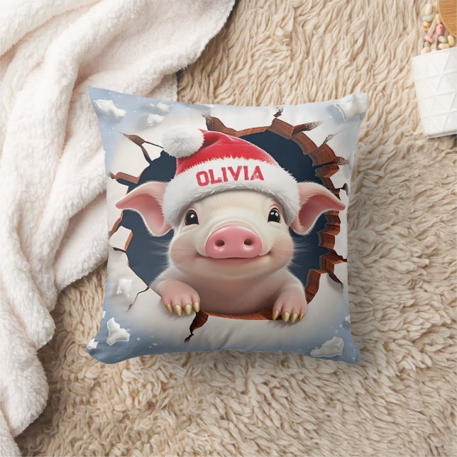 3D Piglet Christmas Cushion (Blanket)