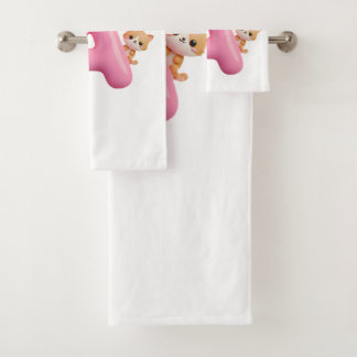 3D Pink Balloon Letter A Personalized Towel