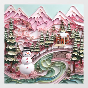 3D Pink Christmas Window Cling