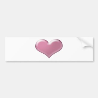 3D pink heart Bumper Sticker