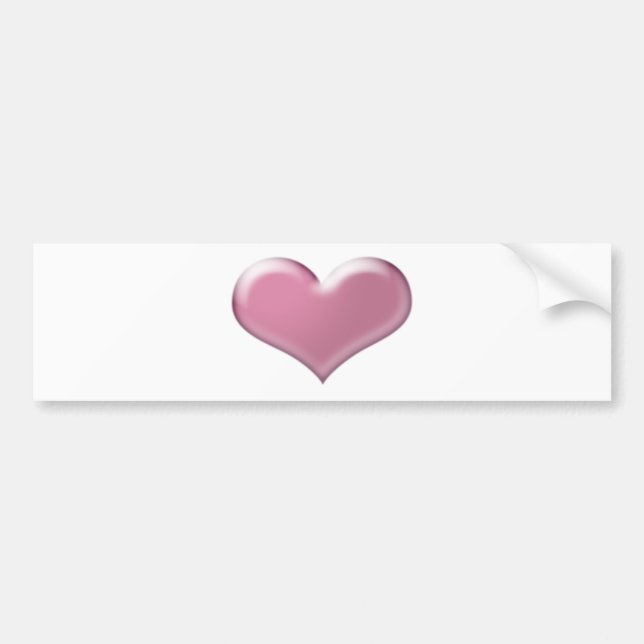 3D pink heart Bumper Sticker (Front)
