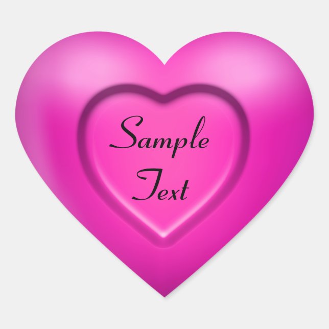3D Pink Heart Sticker (Front)