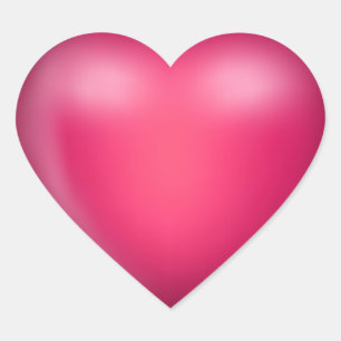 3D Pink Love Heart Sticker