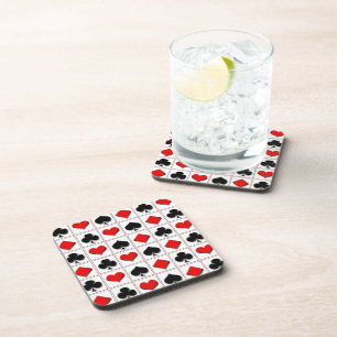 3D Playing card suits pattern Coaster