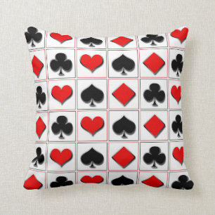 3D Playing card suits pattern Cushion