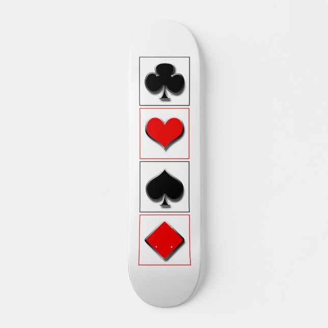 3D playing card suits Skateboard (Front)
