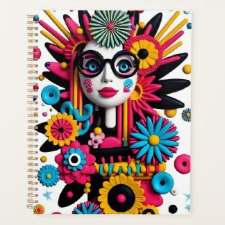 3D Pop Art Portrait – Colourful Abstract Woman wit Planner
