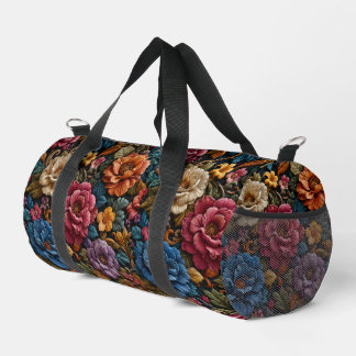 3d printed colourful floral duffle bag