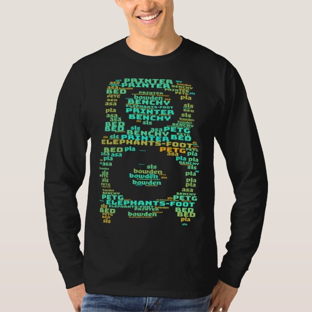 3D Printer hot end word cloud  1 T-Shirt (Front)