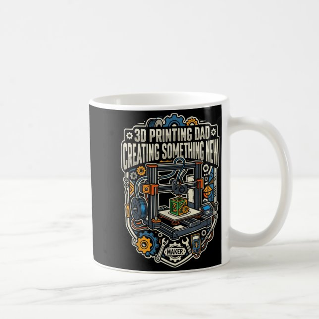 3D Printing Dad 3D Printer Nozzle Filament Daddy Coffee Mug (Right)