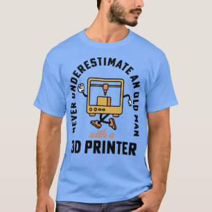 3D Printing Old Man with a 3D Printer 3D Filament T-Shirt
