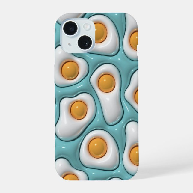 3D Puffy Sunny Side Up Mint Phone Case (Back)