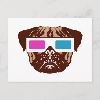 3D Pug Postcard