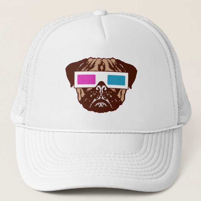 3D Pug Trucker Hat (Front)