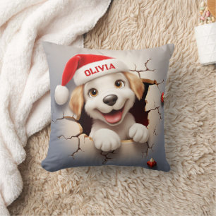 3D Puppy Christmas Cushion