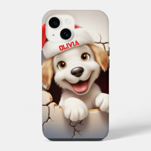 3D Puppy Christmas iPhone 14 Case