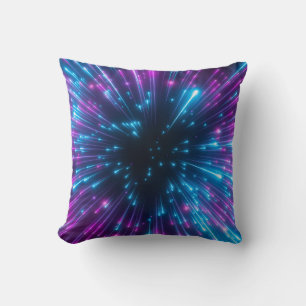 3d, purple fireworks, big bang, galaxy, abstract c cushion