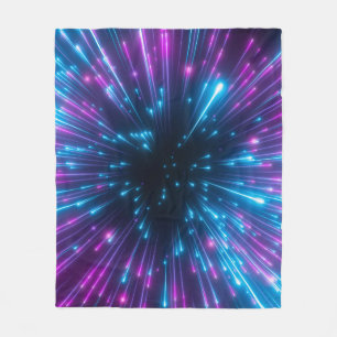3d, purple fireworks, big bang, galaxy, abstract c fleece blanket