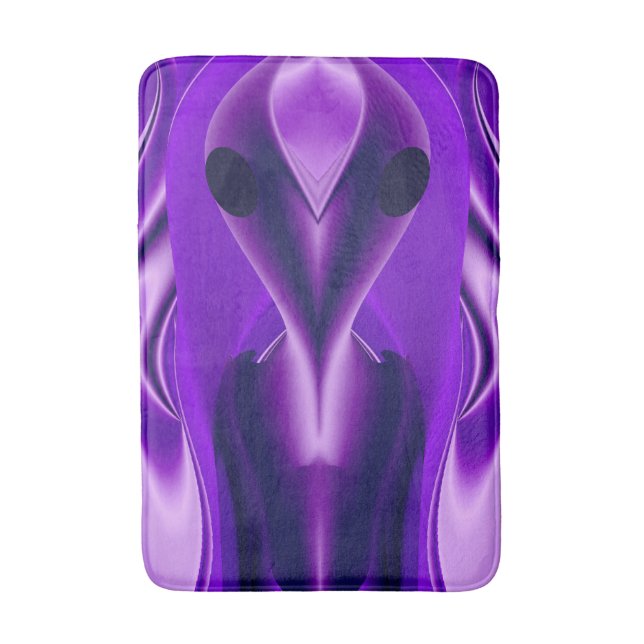 3D Purple Rainbow Dreams , Alien Bath Mat (Front Vertical)