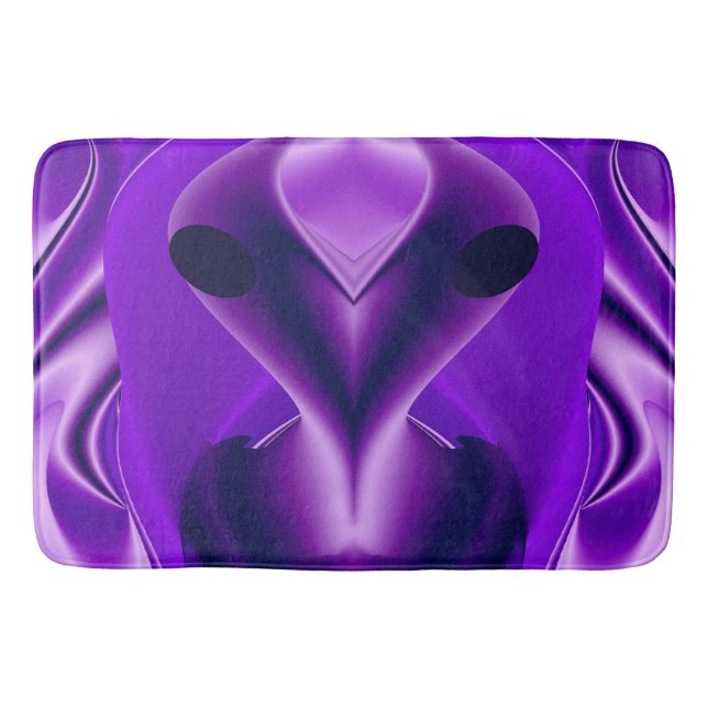 3D Purple Rainbow Dreams , Alien Bath Mat (Front)