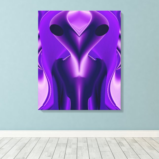 3D Purple Rainbow Dreams , Alien Canvas Print (Insitu(Wood Floor))