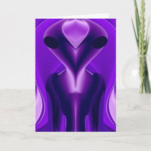 3D Purple Rainbow Dreams , Alien Card