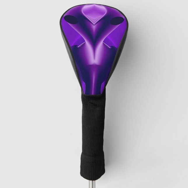 3D Purple Rainbow Dreams , Alien Golf Head Cover (Front)
