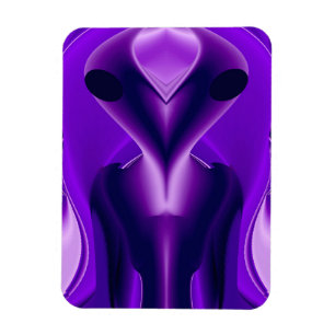 3D Purple Rainbow Dreams , Alien Magnet