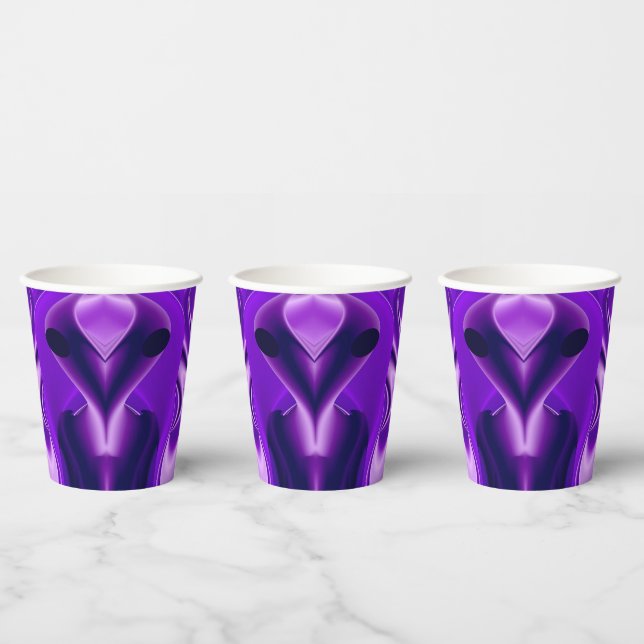 3D Purple Rainbow Dreams , Alien Paper Cups (Multi)