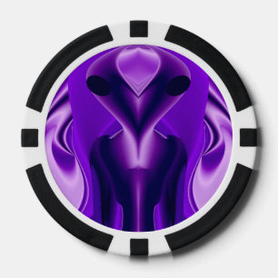 3D Purple Rainbow Dreams , Alien Poker Chips