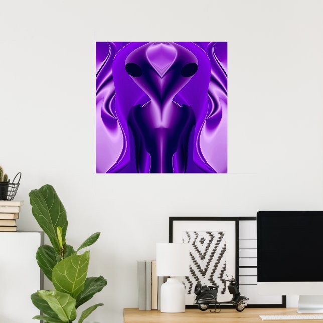 3D Purple Rainbow Dreams , Alien Poster (Home Office)