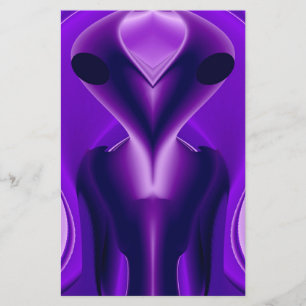 3D Purple Rainbow Dreams , Alien Stationery
