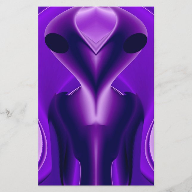 3D Purple Rainbow Dreams , Alien Stationery (Front)